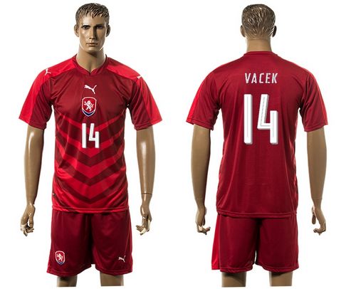 Czech #14 Vacek Red Home Soccer Country Jersey - Click Image to Close